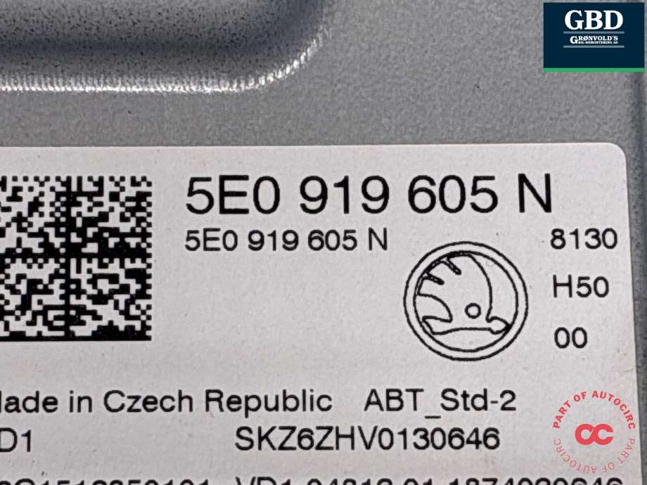 Bilstereo navigasjon skjerm til Škoda Octavia 2017-2020 (Type III, Fase 2) (5E0 919 605 N BIO|5E0 919 605 N|)