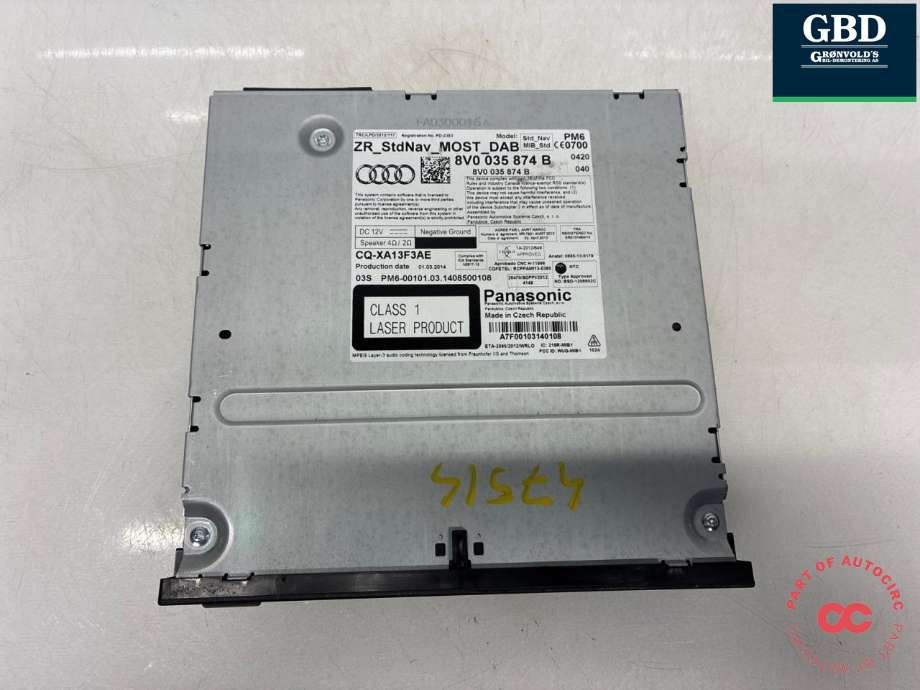 Bilstereo navigasjon spiller til Audi A3 2012-2016 (Type III, Fase 1) (8V0 035 874 B|)
