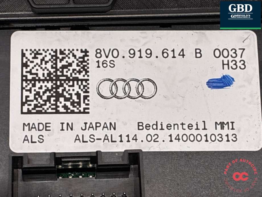 Innredning, Konsoll til Audi A3 2012-2016 (Type III, Fase 1) (8V1 864 261 G 6PS|8V1 864 261 C 6PS|8V1 864 261 C)