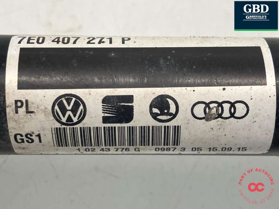 Drivaksel venstre foran, diesel/automat til VW Transporter / Caravelle 2015-2019 (T6) (T6) (7LA 407 271 E|7E0 407 271 P|1 02 43 776 G)