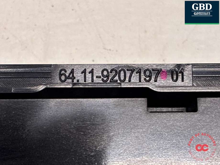Varmeapparat betjening til BMW 1-Serie 2011-2015 (Fase 1) (F20/F21) (F20/F21) (64 11 9 287 341|6411-9207197 01|)