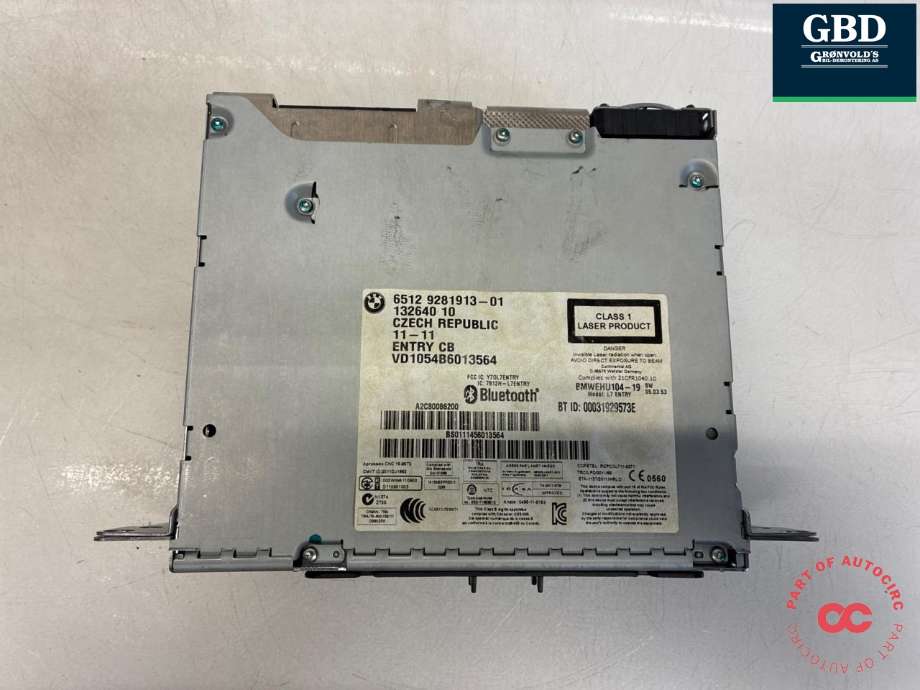 Bilstereo navigasjon spiller til BMW 1-Serie 2011-2015 (Fase 1) (F20/F21) (F20/F21) (65 12 9 357 988|6512 9281913-01|)