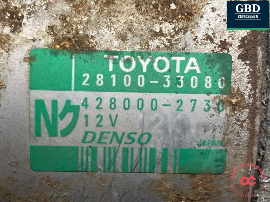Starter diesel til Toyota Auris 2007-2010 (Type I, Fase 1) (DENSO|2810033080|28100-33080|428000-2730)