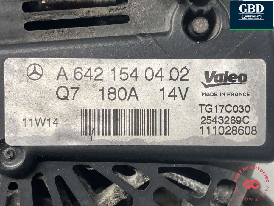 Dynamo diesel til Mercedes CLS 2011-2017 (C218) (C218) (VALEO|A 642 154 04 02|TG17C030|)