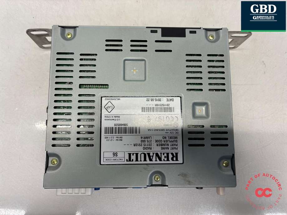 Bilstereo til Renault Kadjar 2015-->>  (281150269R|28115 2918R|)