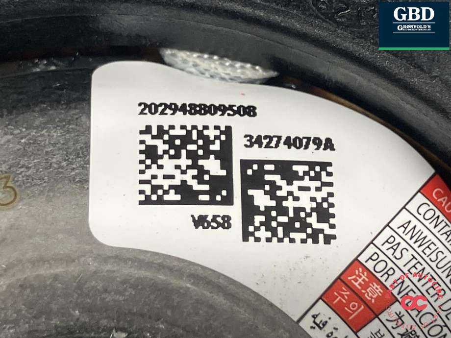 Airbag rattpute til Kia e-Soul 2019-->> (Type III) (ZF|80100K0500|80100-K0500|34361509C)