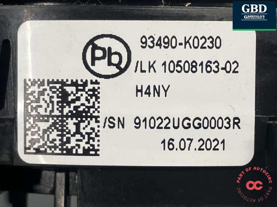 Airbag slepering til Kia e-Soul 2019-->> (Type III) (93490K0230|93490-K0230|LK 10508163-02)