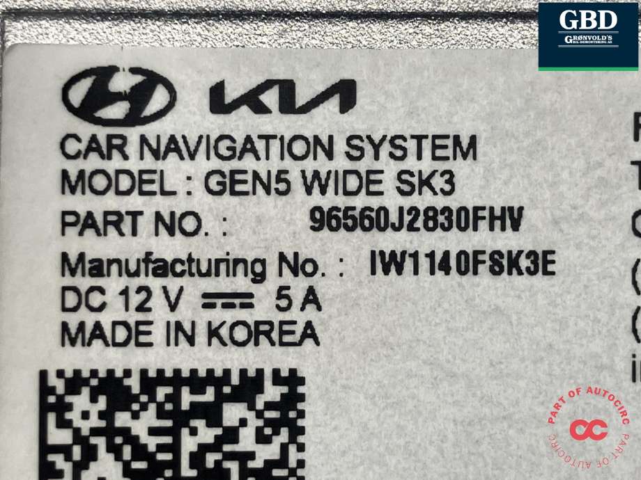 Bilstereo navigasjon til Kia e-Soul 2019-->> (Type III) (96560J2830FHV|IW1140FSK3E|)