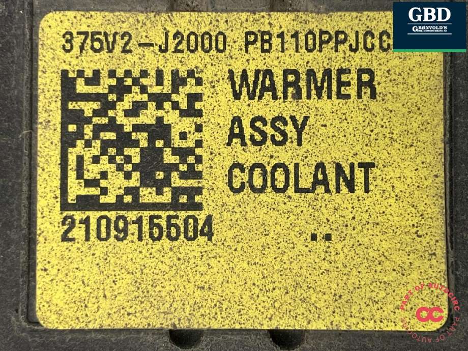 Varmeapparat PTC-heater til Kia e-Soul 2019-->> (Type III) (97191J2001|375V2-J2000|PB110PPJCC)