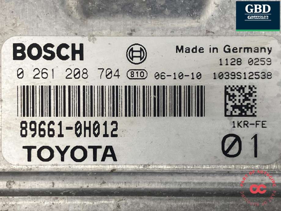 Styreenhet motor til Toyota Aygo 2005-2014 (Type I)  (BOSCH|896610H013|89661-0H012|0 261 208 704)