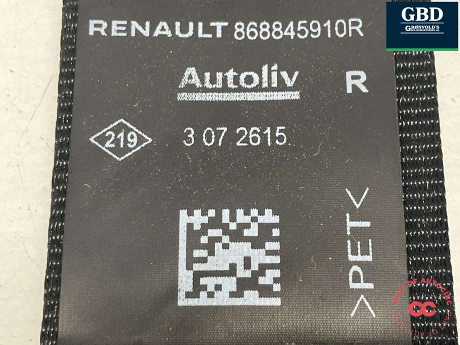Sikkerhetsbelte foran høyre til Renault Express 2021-->> (AUTOLIV|868845910R|170223|)