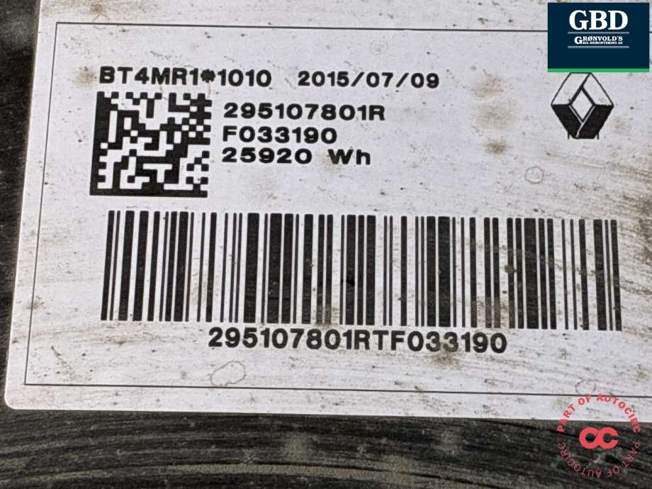 Batteripakke elbil til Renault Zoe 2013-2019 (Fase 1) (295103797R|)