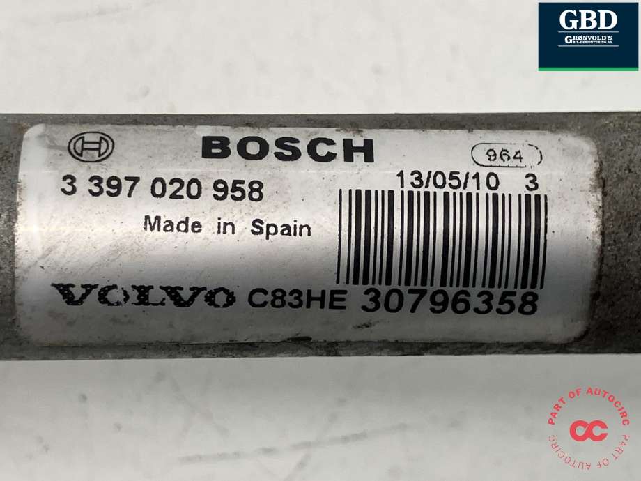 Viskermotor frontrute til Volvo V70 2007-2013 (Type III, Fase 1)  (BOSCH|31333456|30796358|1 397 220 585)