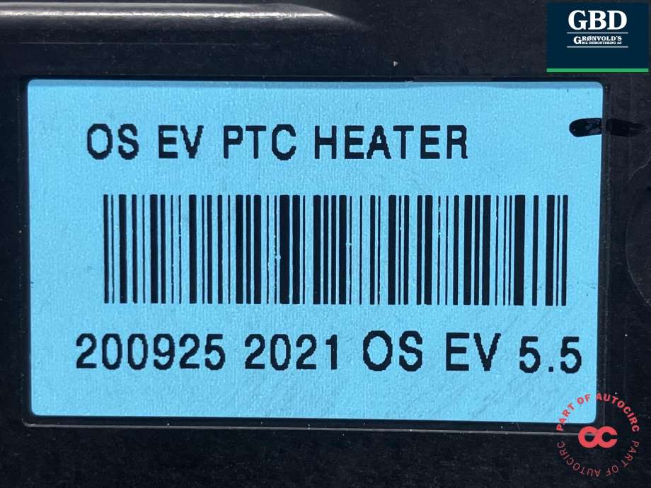 Varmeapparat PTC-heater til Hyundai Kona 2021-2023 (Type I, Fase 2)  (97191K4000|)