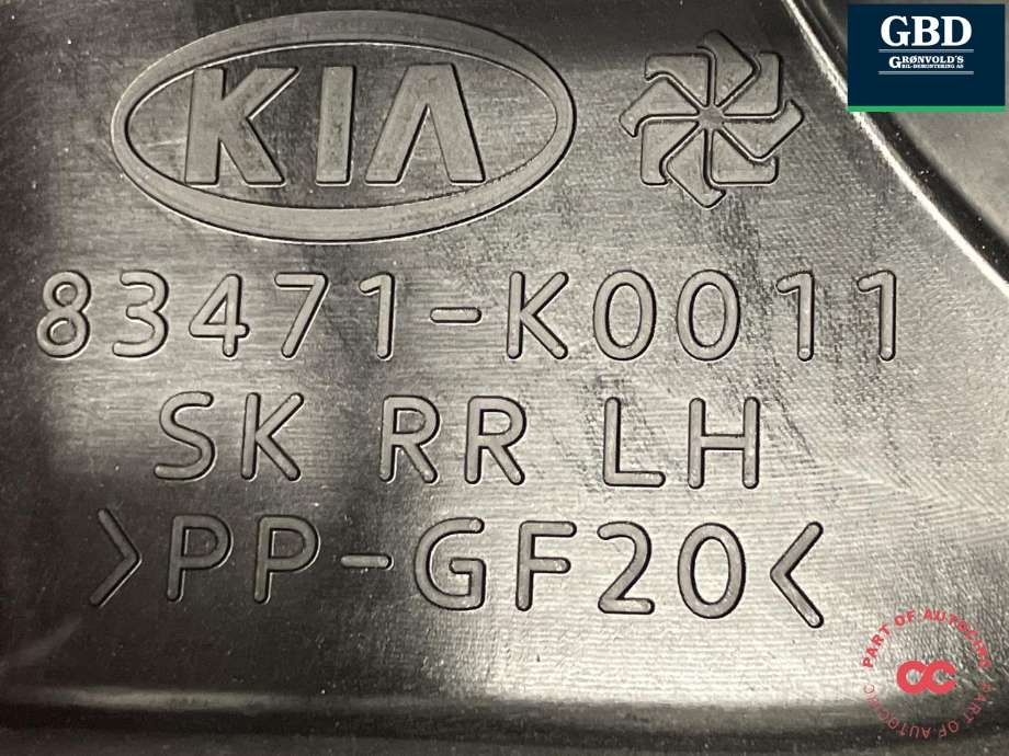 Ruteheis venstre bak til Kia e-Soul 2019-->> (Type III) (83471K0000|83470-K0010|83471-K0011)
