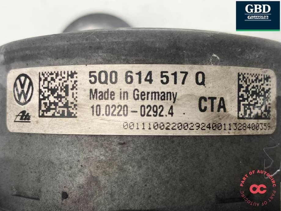 ABS sentral til Škoda Octavia 2013-2016 (Type III, Fase 1)  (ATE|5Q0 614 517 J  BEF|5Q0 614 517 Q  BEF|5Q0 907 379 R)