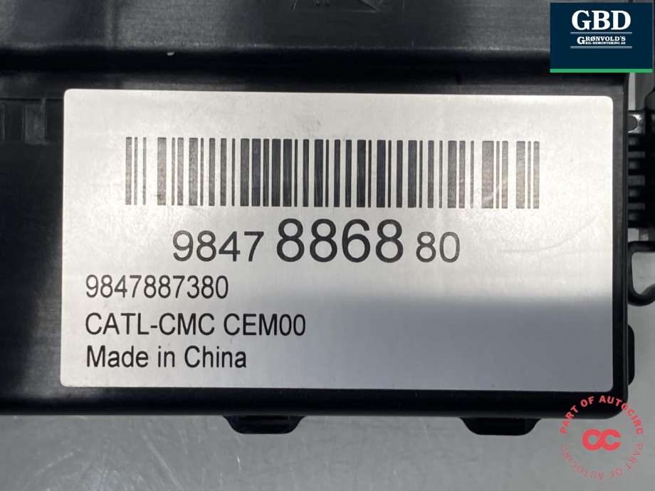 Styreenhet batteri elbil (BMS - Battery Management System) til Peugeot e-2008 2019-->>  (9847886880|)