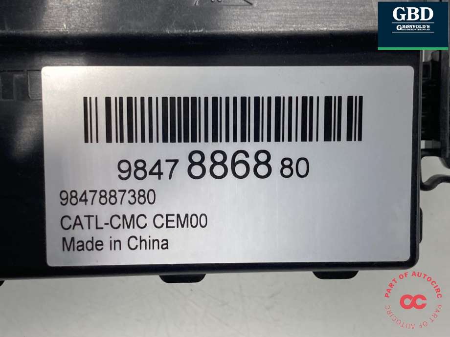 Styreenhet batteri elbil (BMS - Battery Management System) til Peugeot e-2008 2019-->> (9847886880|)