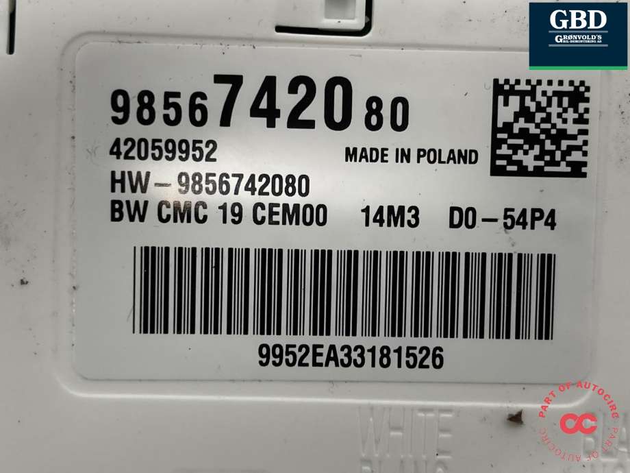 Styreenhet batteri elbil (BMS - Battery Management System) til Peugeot e-3008 2023-->> (98 668 011 80|9856742080|)