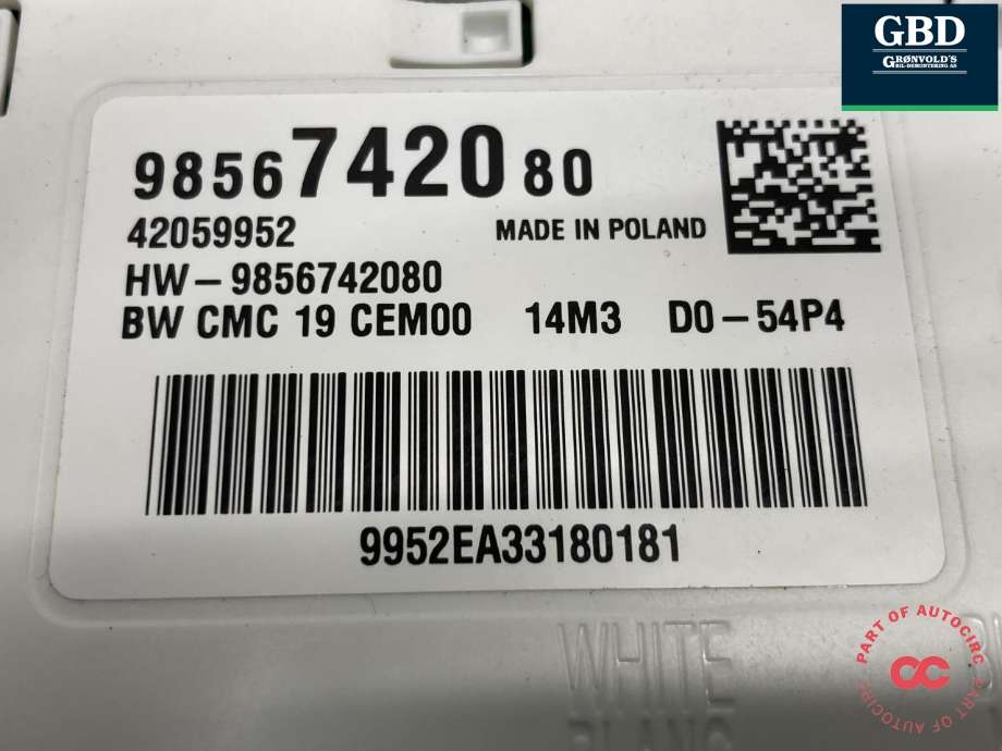 Styreenhet batteri elbil (BMS - Battery Management System) til Peugeot e-3008 2023-->> (98 668 011 80|9856742080|)