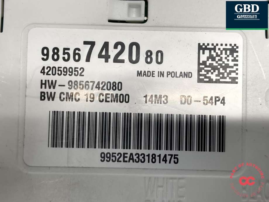 Styreenhet batteri elbil (BMS - Battery Management System) til Peugeot e-3008 2023-->> (98 668 011 80|9856742080|)