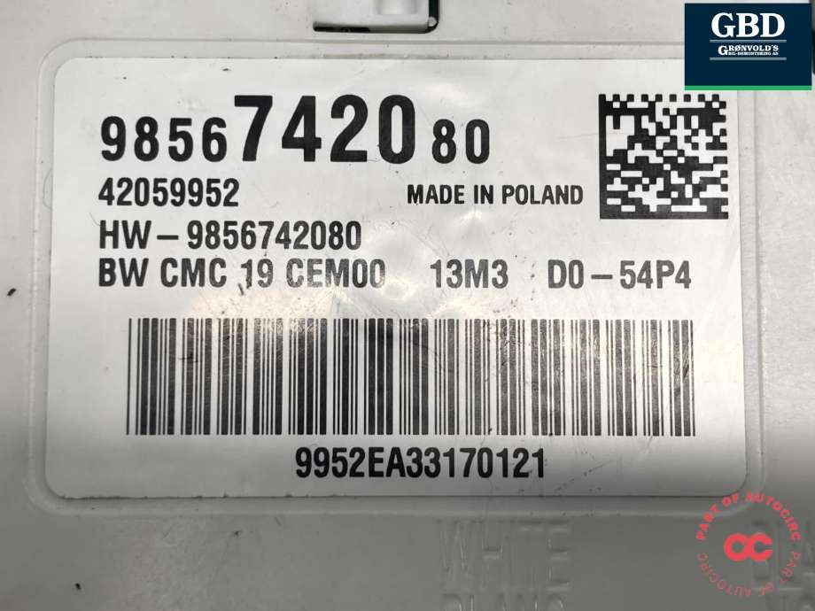 Styreenhet batteri elbil (BMS - Battery Management System) til Peugeot e-3008 2023-->> (98 668 011 80|9856742080|)
