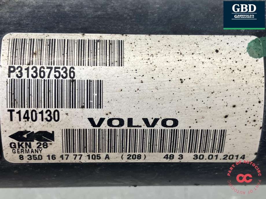 Drivaksel venstre foran, diesel/automat til Volvo XC60 2014-2017 (Type I, Fase 2)  (36012415|31367536|T140130)