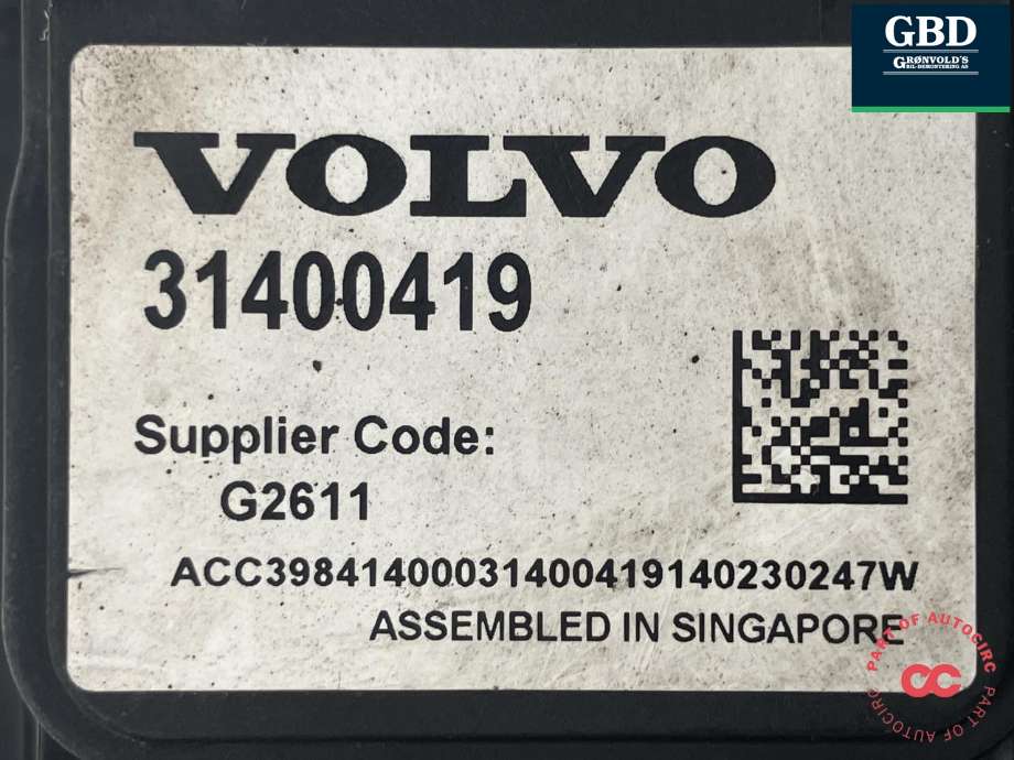 Sensor radar til Volvo XC60 2014-2017 (Type I, Fase 2)  (31678089|31400419|)