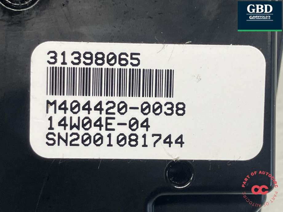 Varmeapparat betjening til Volvo XC60 2014-2017 (Type I, Fase 2)  (31398065|M404420-0038|14W04E-04)