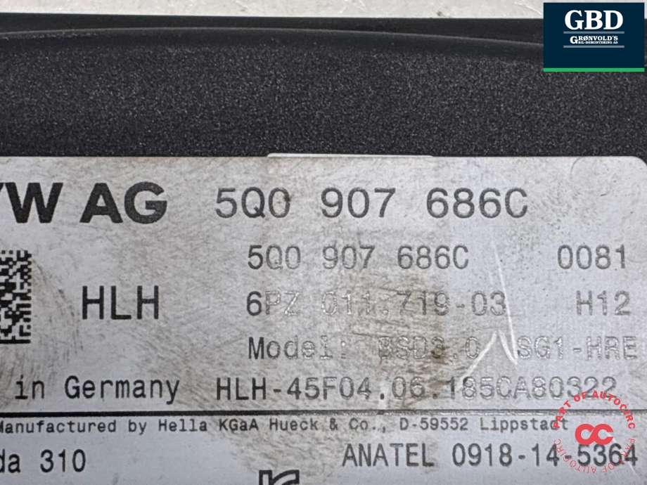 Sensor blindsone til VW e-Golf 2017-2020 (Fase 2) (5Q0 907 686 C|)