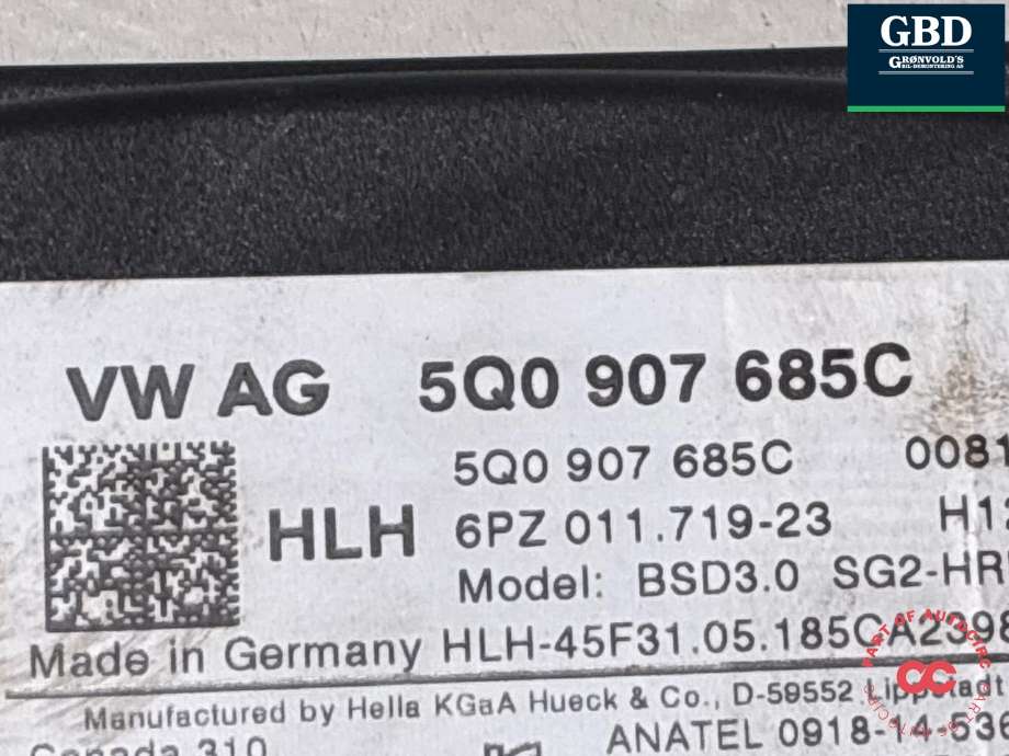 Sensor blindsone til VW e-Golf 2017-2020 (Fase 2) (5Q0 907 685 C|)