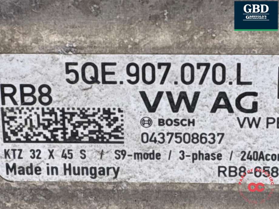 Inverter elbil til VW e-Golf 2017-2020 (Fase 2) (5QE 907 070 L|)