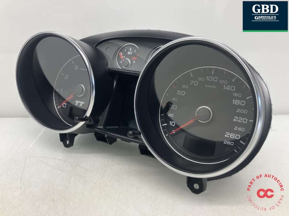 Instrumentpanel til Audi TT, 2006-2014 (Type II) (SIEMENS VDO|8J0 920 930 E)