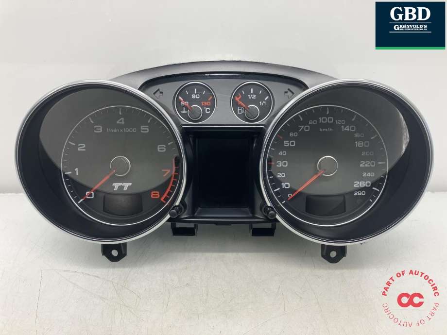 Instrumentpanel til Audi TT 2006-2014 (Type II)  (SIEMENS VDO|8J0 920 930 E|8J0 920 930 EX|D0H18001 0050 1217)