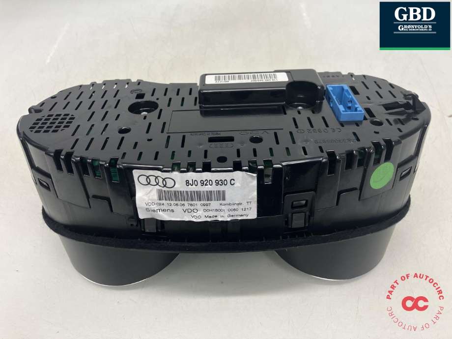 Instrumentpanel til Audi TT 2006-2014 (Type II)  (SIEMENS VDO|8J0 920 930 E|8J0 920 930 EX|D0H18001 0050 1217)