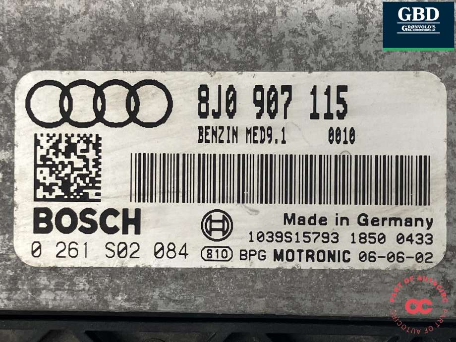Styreenhet motor til Audi TT 2006-2014 (Type II)  (BOSCH|8J0 907 115 N|8J0 997 020 CX|0 261 S02 084)