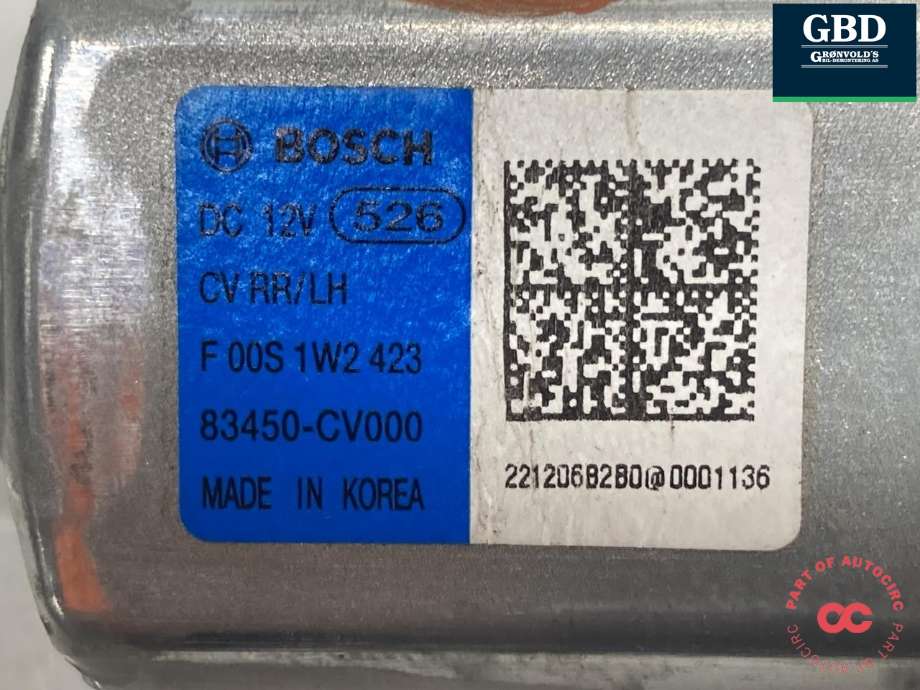 Ruteheis, kun motor, venstre bak til Kia EV6 2021-->>  (83450CV000|)