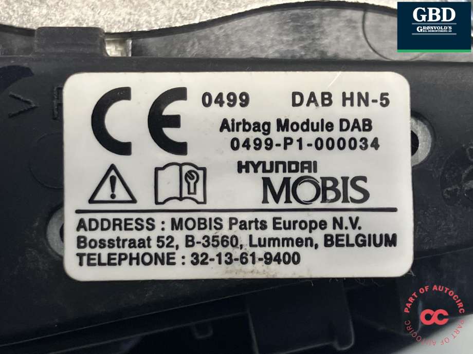 Airbag rattpute til Kia Optima 2017-2020  (MOBIS|56900D4100WK|0499-P1-000034|)