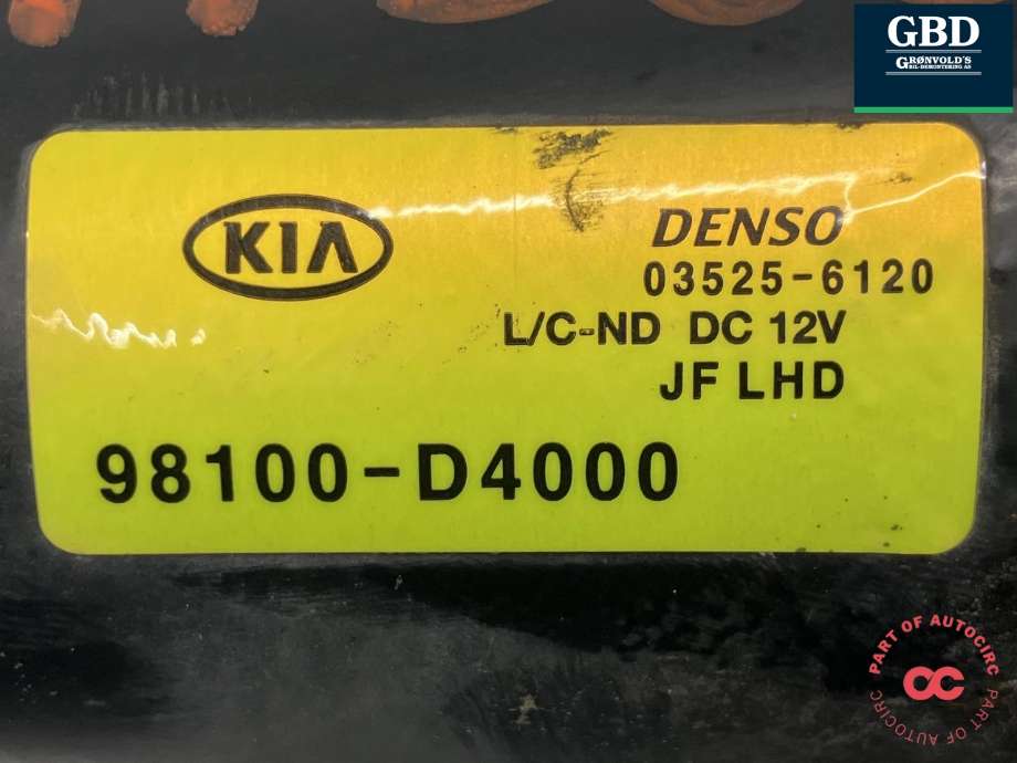 Viskermotor frontrute komplett m/overføring til Kia Optima 2017-2020 (DENSO|98110D4000|98100-D4000|03525-6120)
