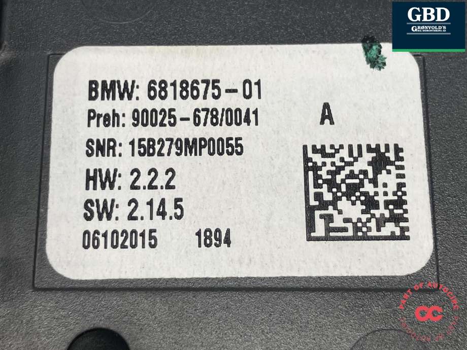 Varmeapparat betjening til BMW X5 2013-2018 (F15) (F15) (64 11 9 388 808|6 818 675|)