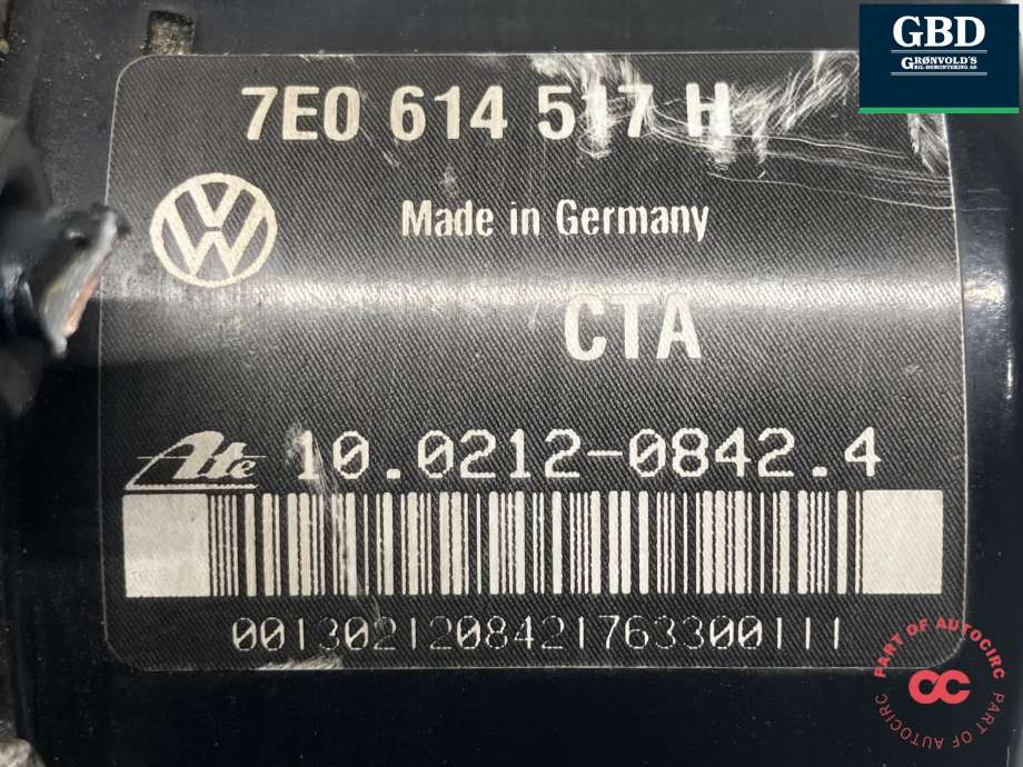 ABS sentral til VW Transporter / Caravelle 2009-2015 (Fase 2) (T5) (T5) (ATE|7E0 614 517 H BEF|7E0 907 379 K|10.0212-0842.4)