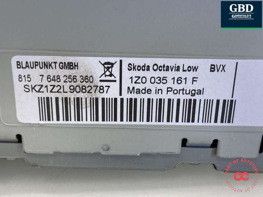 Bilstereo til Škoda Octavia 2009-2013 (Type II, Fase 2)  (1Z0 035 161 M|1Z0 035 161 F|)