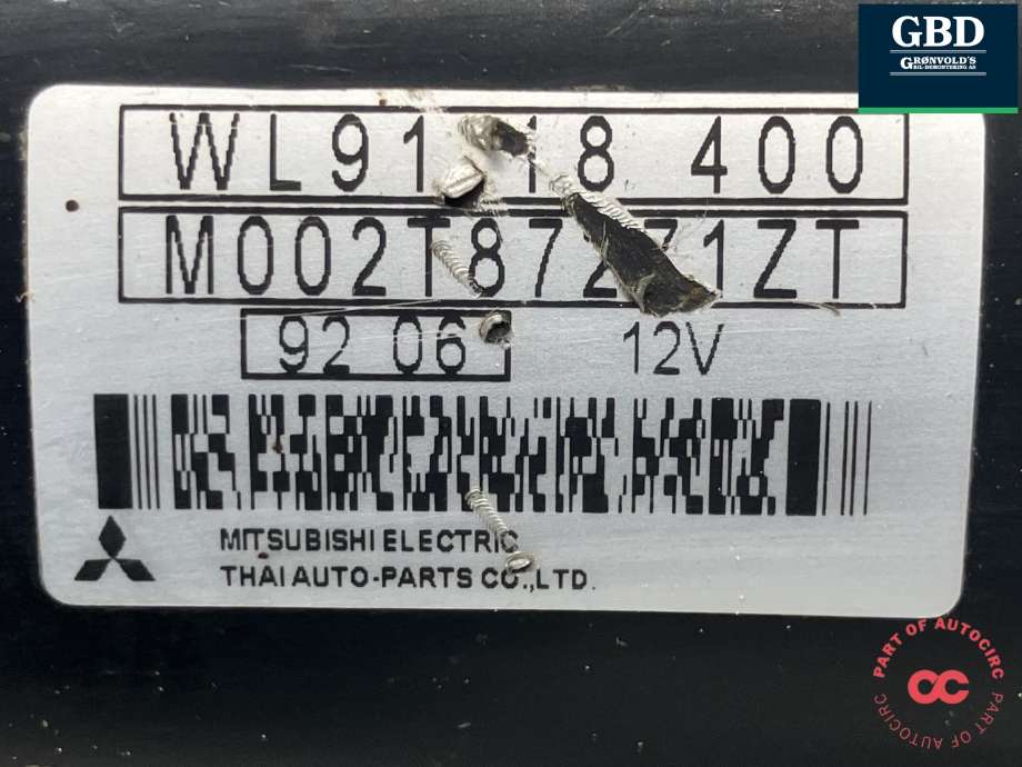 Starter diesel til Ford Ranger (Europa) 2007-2011  (MITSUBISHI|1756803| 4348654|XM34-11002-CA|M002T8271ZT)