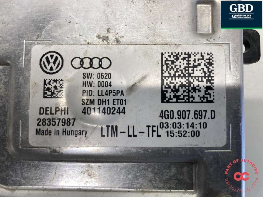 Styreenhet xenon/ballast til Škoda Octavia 2013-2016 (Type III, Fase 1)  (4G0 907 697 D|)