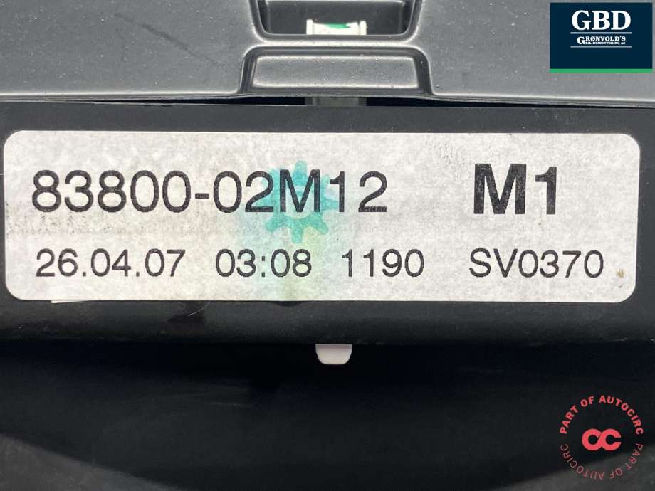 Instrumentpanel til Toyota Auris 2007-2010 (Type I, Fase 1)  (838000Z290|8380002M12|)