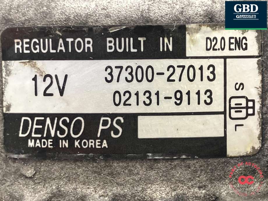 Dynamo diesel til Hyundai Santa Fe 2006-2009 (Type II, Fase 1) (DENSO|37300 27013|37300-27013|02131-9113)