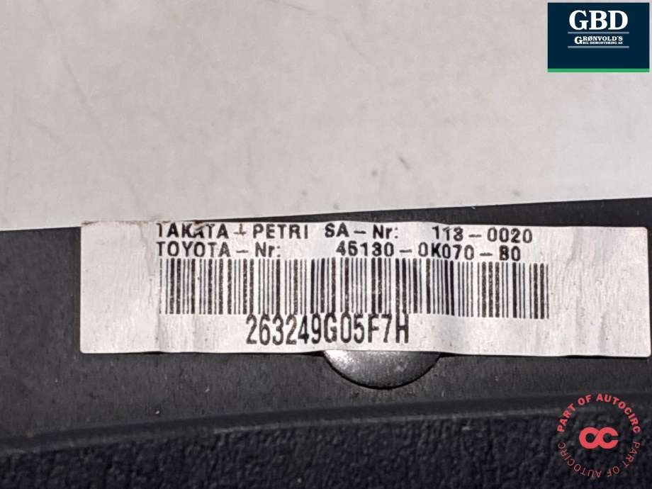 Airbag rattpute til Toyota Hilux 2006-2011 (451300K040B0|45130-0K070-B0|)