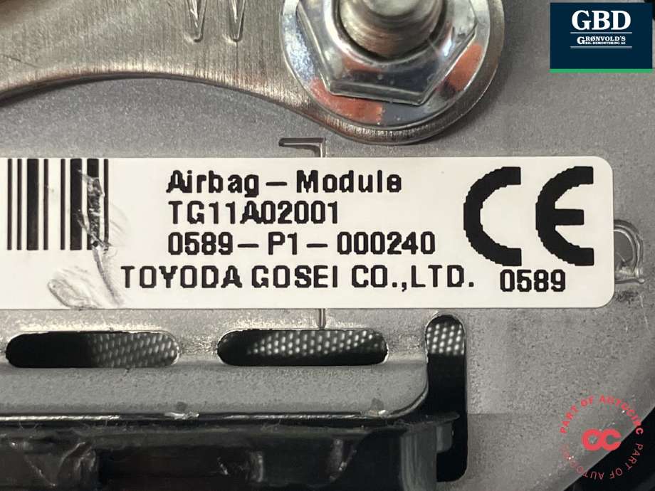 Airbag rattpute til Mazda 6 2015-2018 (Type III, Fase 2) (GHP957K00A|TG11A02001|0589-P1-000240)