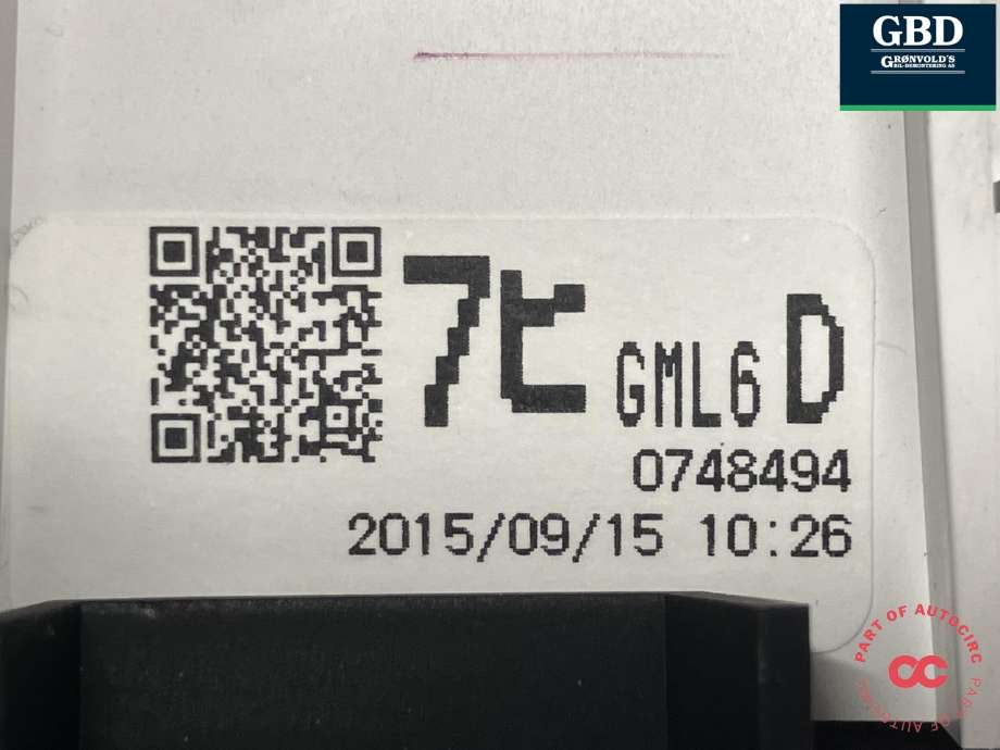 Instrumentpanel til Mazda 6 2015-2018 (Type III, Fase 2) (GML655471D|GML6-0748494|)