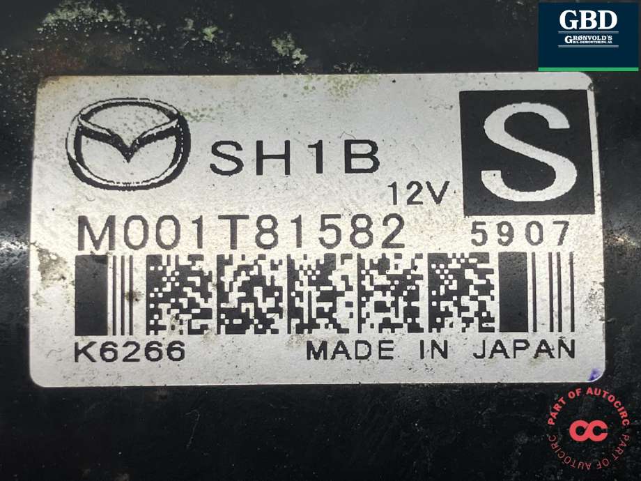 Starter diesel til Mazda 6 2015-2018 (Type III, Fase 2) (SH1B18400|M001T81582|)